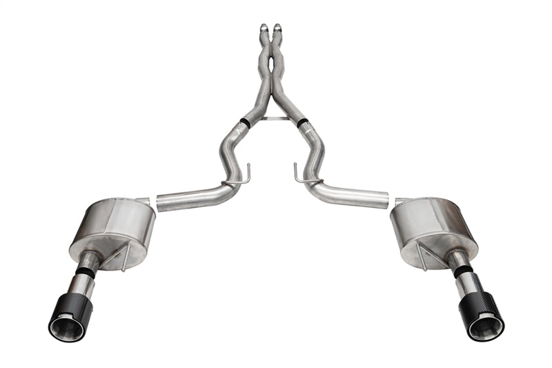 Ford Mustang GT Performance Exhaust - Rear - CORSA Performance - Cat-Back Xtreme - Carbon Fiber - 2024+